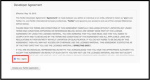 TwitterのAPI Keyを取得する方法。同意する